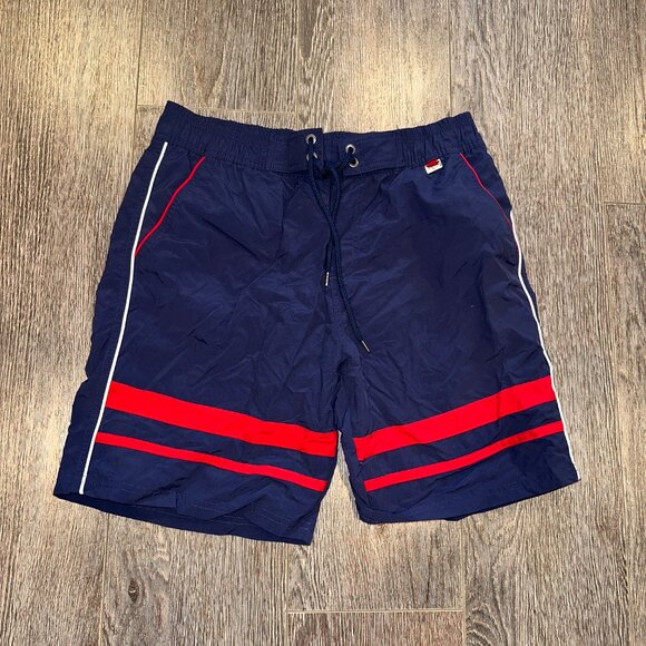 HOM Men’s Swim Shorts – Size Medium – Navy/Red - Picture 3 of 7